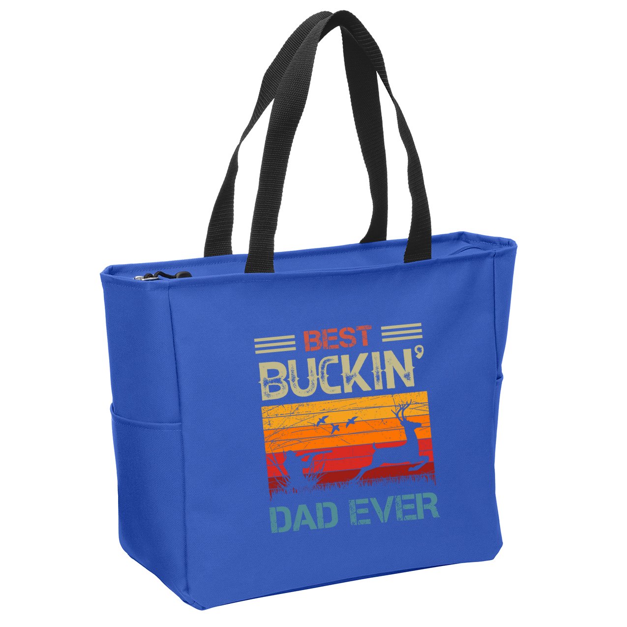 Best Buckin Dad Ever Deer Hunters Christmas Dad Funny Gift Zip Tote Bag