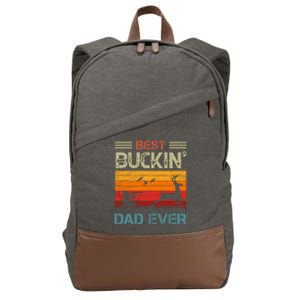 Best Buckin Dad Ever Deer Hunters Christmas Dad Funny Gift Cotton Canvas Backpack