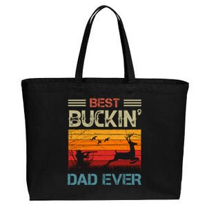 Best Buckin Dad Ever Deer Hunters Christmas Dad Funny Gift Cotton Canvas Jumbo Tote