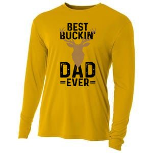 Best Buckin Dad Ever Deer Hunting Funny Deer Hunter Gift Cooling Performance Long Sleeve Crew