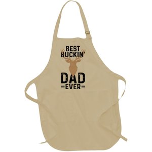 Best Buckin Dad Ever Deer Hunting Funny Deer Hunter Gift Full-Length Apron With Pockets