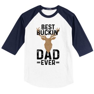 Best Buckin Dad Ever Deer Hunting Funny Deer Hunter Gift Baseball Sleeve Shirt