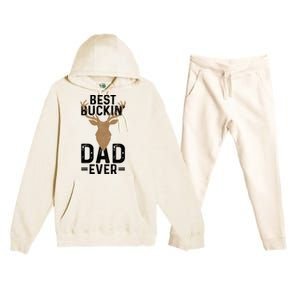 Best Buckin Dad Ever Deer Hunting Funny Deer Hunter Gift Premium Hooded Sweatsuit Set