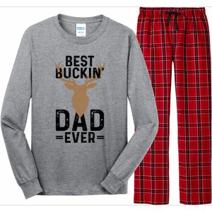 Best Buckin Dad Ever Deer Hunting Funny Deer Hunter Gift Long Sleeve Pajama Set