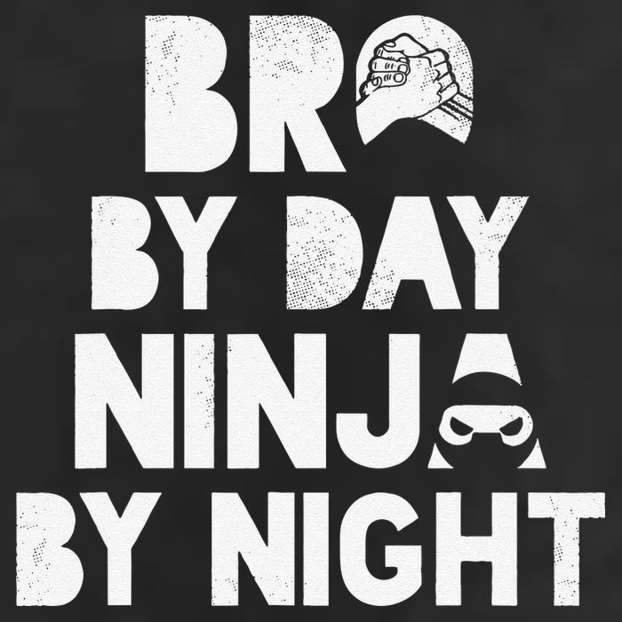 Bro By Day, Ninja By Night! Big & Little Brother Gift Tee 7 Panel Mesh Trucker Snapback Hat