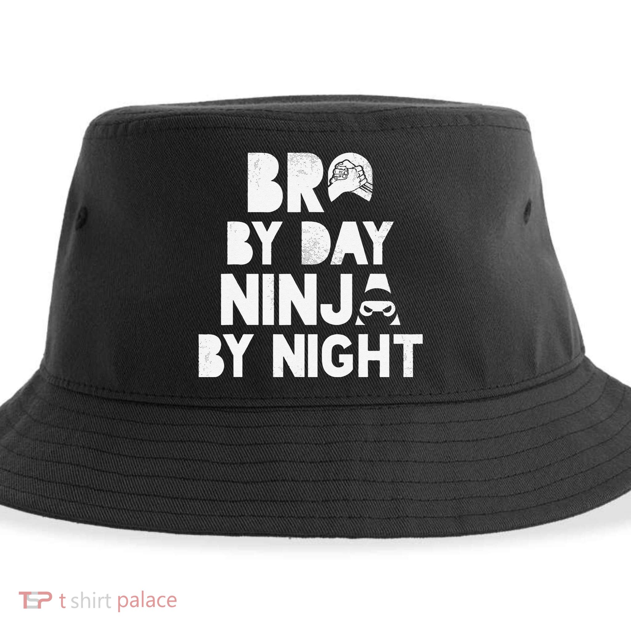 Bro By Day, Ninja By Night! Big & Little Brother Gift Tee Sustainable Bucket Hat