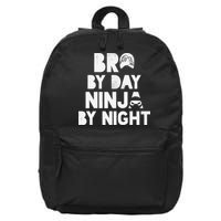 Bro By Day, Ninja By Night! Big & Little Brother Gift Tee 16 in Basic Backpack