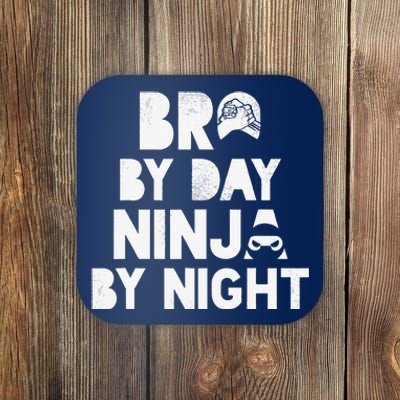 Bro By Day, Ninja By Night! Big & Little Brother Gift Tee Coaster