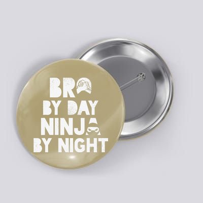 Bro By Day, Ninja By Night! Big & Little Brother Gift Tee Button