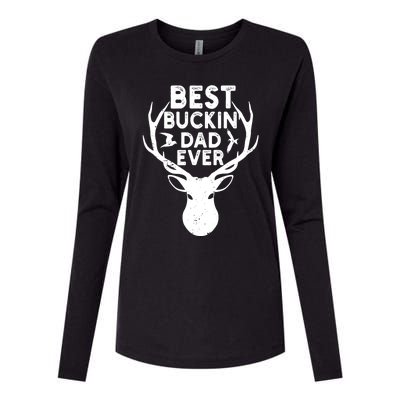 Best Buckin Dad Ever Fathers Day Deer Hunters Hunting Gift Womens Cotton Relaxed Long Sleeve T-Shirt