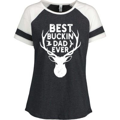 Best Buckin Dad Ever Fathers Day Deer Hunters Hunting Gift Enza Ladies Jersey Colorblock Tee