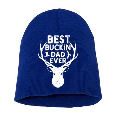 Best Buckin Dad Ever Fathers Day Deer Hunters Hunting Gift Short Acrylic Beanie