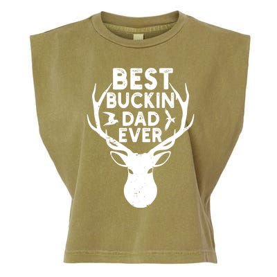 Best Buckin Dad Ever Fathers Day Deer Hunters Hunting Gift Garment-Dyed Women's Muscle Tee