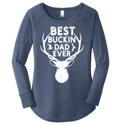 Best Buckin Dad Ever Fathers Day Deer Hunters Hunting Gift Women's Perfect Tri Tunic Long Sleeve Shirt