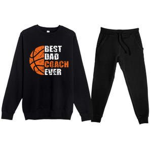 Best Basketball Dad Coach Ever Fathers Day Retro Bball Coach Premium Crewneck Sweatsuit Set