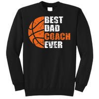 Best Basketball Dad Coach Ever Fathers Day Retro Bball Coach Tall Sweatshirt