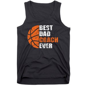 Best Basketball Dad Coach Ever Fathers Day Retro Bball Coach Tank Top