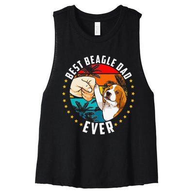 Best Beagle Dad Ever Women's Racerback Cropped Tank