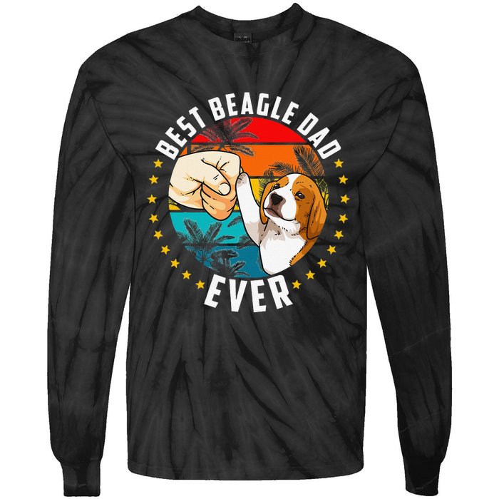 Best Beagle Dad Ever Tie-Dye Long Sleeve Shirt