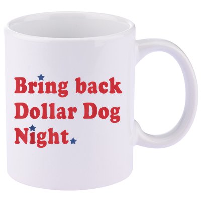 Bring Back Dollar Dog Night Stars Baseball 11oz C Handle Ceramic Mug