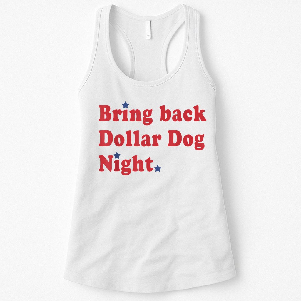 Bring Back Dollar Dog Night Stars Baseball Womens Tank Top