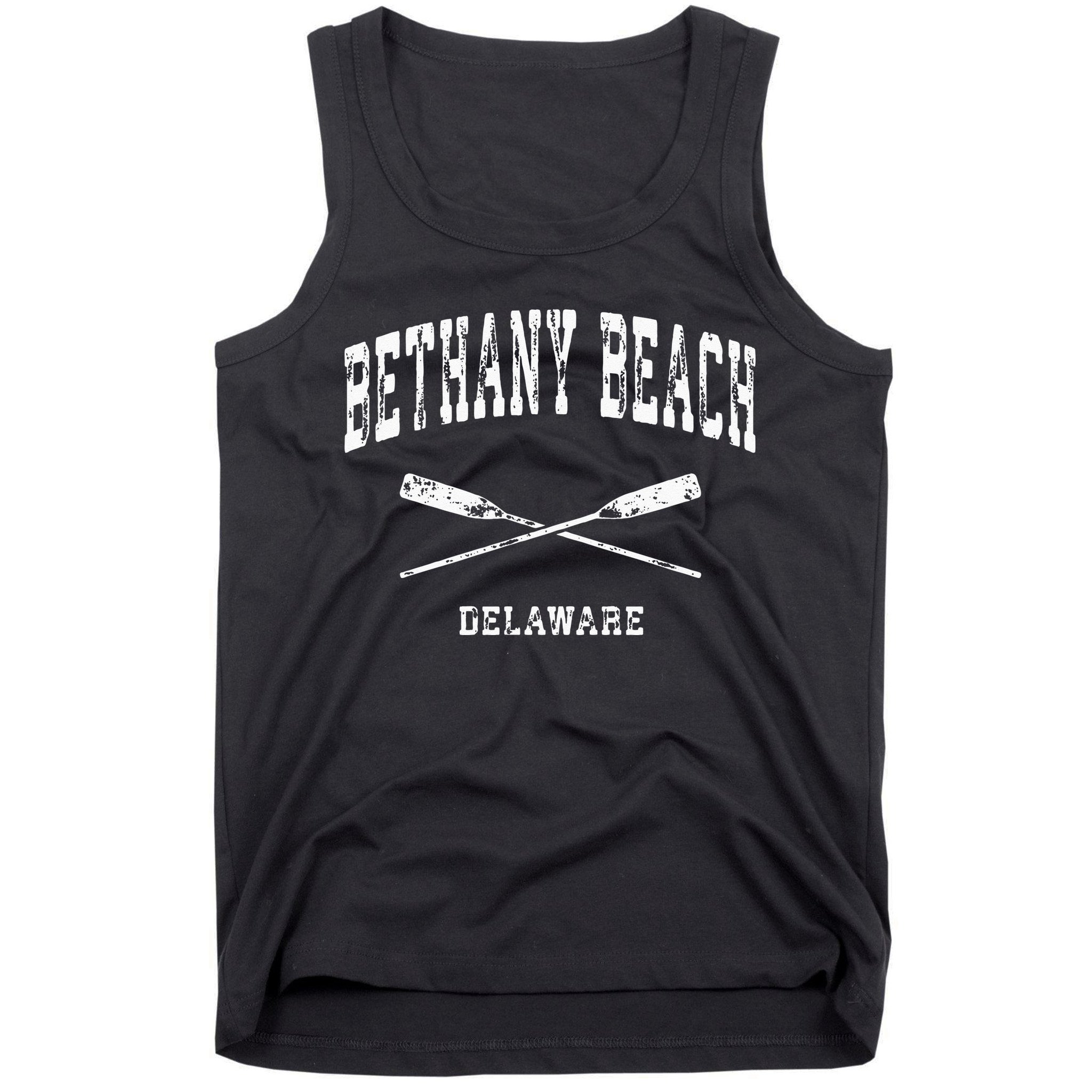 Bethany Beach Delaware Vintage Nautical Crossed Oars Tank Top