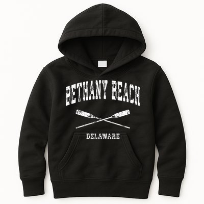 Bethany Beach Delaware Vintage Nautical Crossed Oars Kids Hoodie