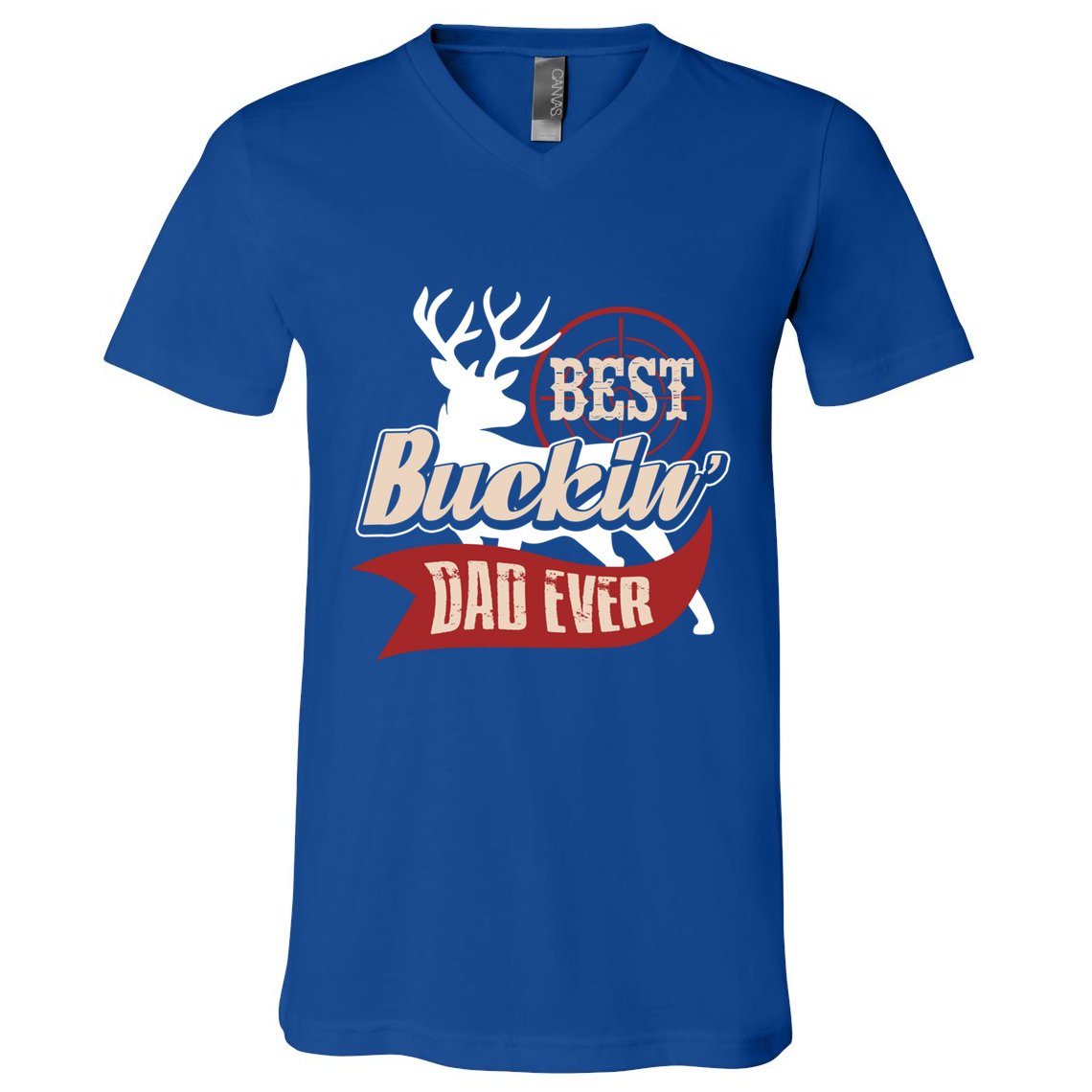 Best Buckin Dad Ever Hunting Gift Fathers Day Gift Idea Gift V-Neck T-Shirt