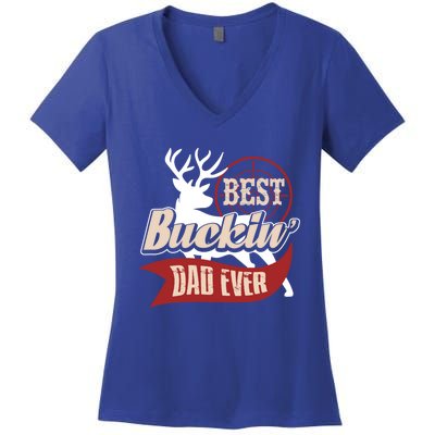 Best Buckin Dad Ever Hunting Gift Fathers Day Gift Idea Gift Women's V-Neck T-Shirt