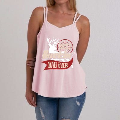 Best Buckin Dad Ever Hunting Gift Fathers Day Gift Idea Gift Women's Strappy Tank