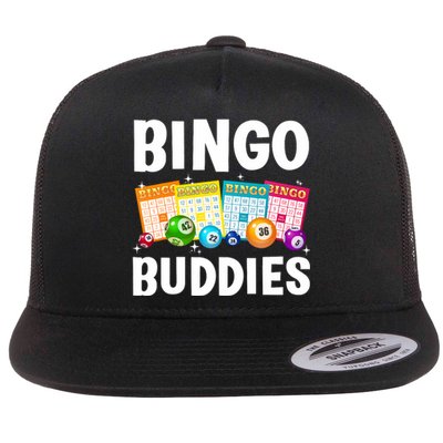 Bingo Buddies Design For Bingo Lover Bingo Player Flat Bill Trucker Hat