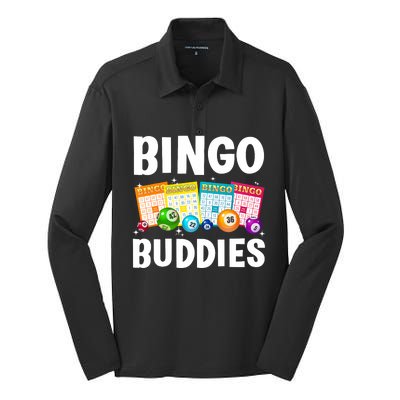 Bingo Buddies Design For Bingo Lover Bingo Player Silk Touch Performance Long Sleeve Polo