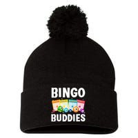 Bingo Buddies Design For Bingo Lover Bingo Player Pom Pom 12in Knit Beanie