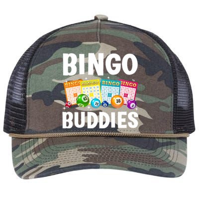 Bingo Buddies Design For Bingo Lover Bingo Player Retro Rope Trucker Hat Cap