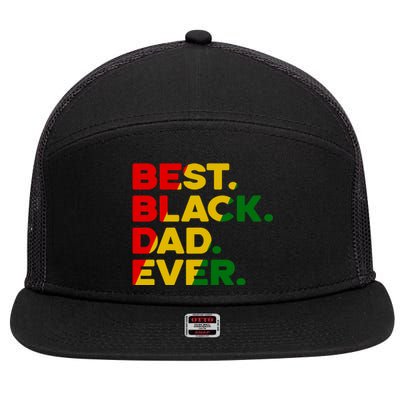 Best Black Dad Ever Gift 7 Panel Mesh Trucker Snapback Hat