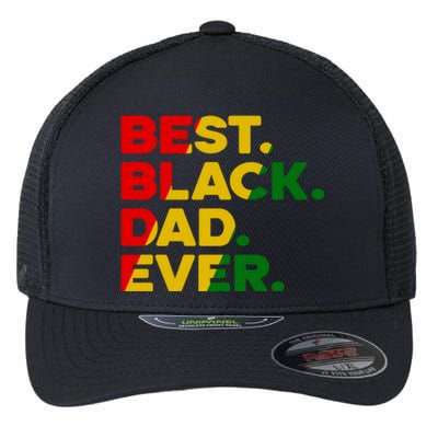 Best Black Dad Ever Gift Flexfit Unipanel Trucker Cap