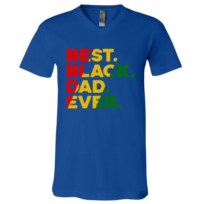 Best Black Dad Ever Gift V-Neck T-Shirt