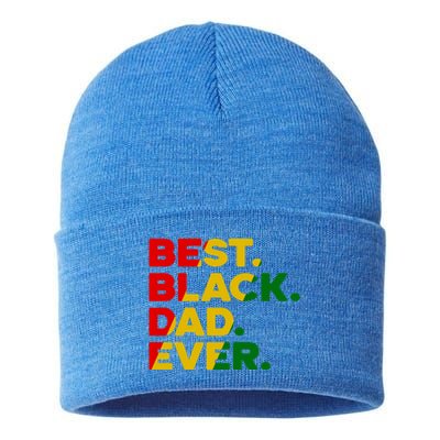 Best Black Dad Ever Gift Sustainable Knit Beanie