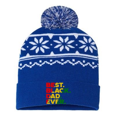 Best Black Dad Ever Gift USA-Made Snowflake Beanie