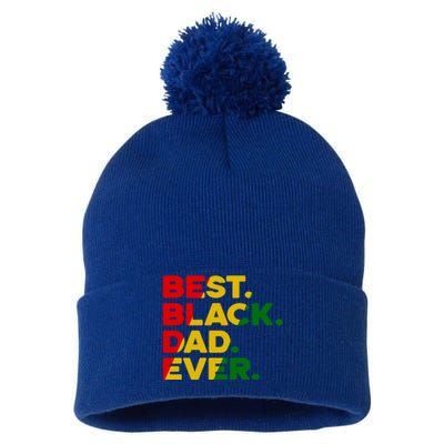 Best Black Dad Ever Gift Pom Pom 12in Knit Beanie