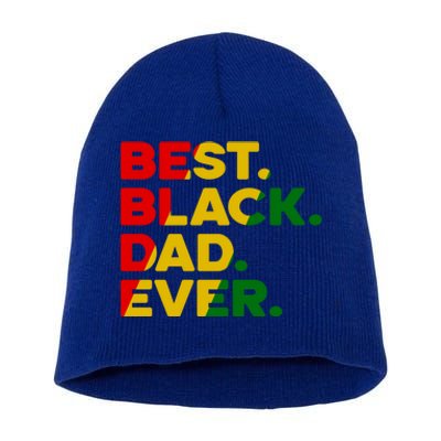 Best Black Dad Ever Gift Short Acrylic Beanie