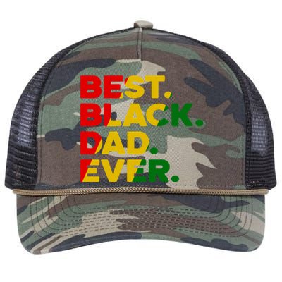 Best Black Dad Ever Gift Retro Rope Trucker Hat Cap