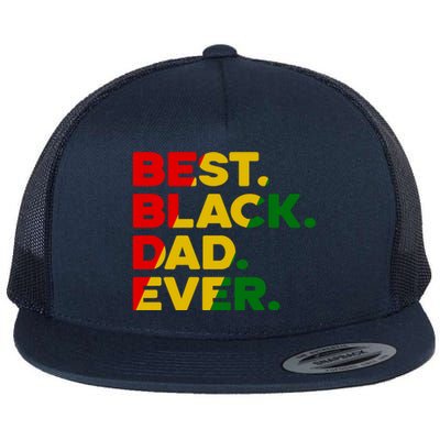 Best Black Dad Ever Gift Flat Bill Trucker Hat