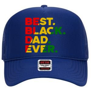 Best Black Dad Ever Gift High Crown Mesh Back Trucker Hat