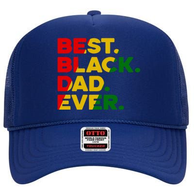 Best Black Dad Ever Gift High Crown Mesh Back Trucker Hat