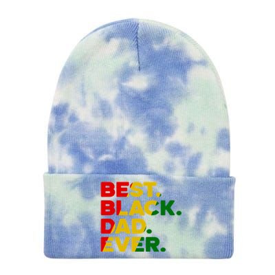 Best Black Dad Ever Gift Tie Dye 12in Knit Beanie