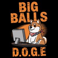 Big Balls D.O.G.E Doge Funny Cropped Pullover Crew