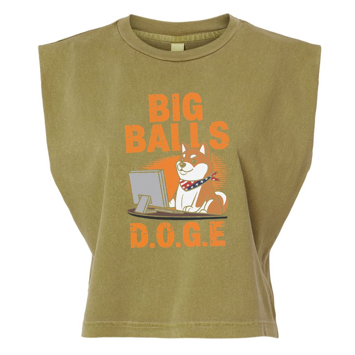 Big Balls D.O.G.E Doge Funny Garment-Dyed Women's Muscle Tee