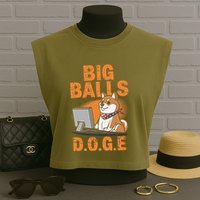 Big Balls D.O.G.E Doge Funny Garment-Dyed Women's Muscle Tee