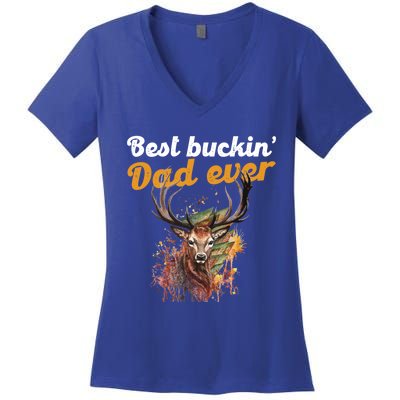 Best Buckin Dad Ever Gift Deer Hunters Gifgift Funny Gift Women's V-Neck T-Shirt